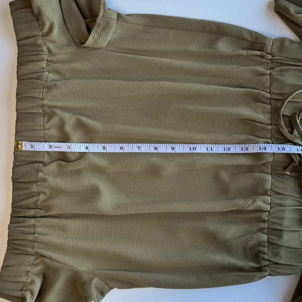 MICHAEL KORS Off Shoulder Jumpsuit XS Olive  Green Jogger Athflow‎ Casual